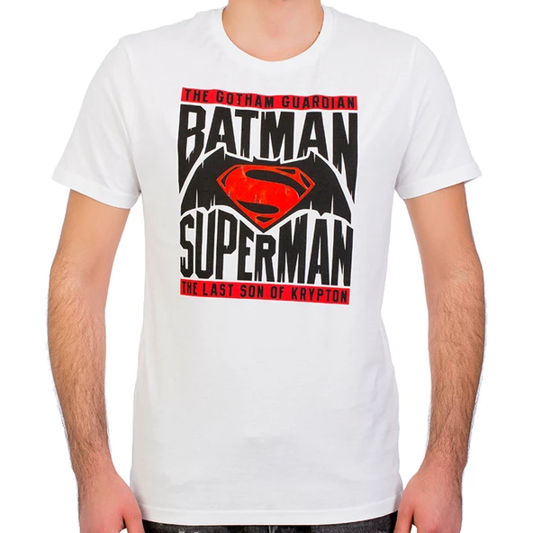 Batman v Superman Beyaz Erkek T-Shirt