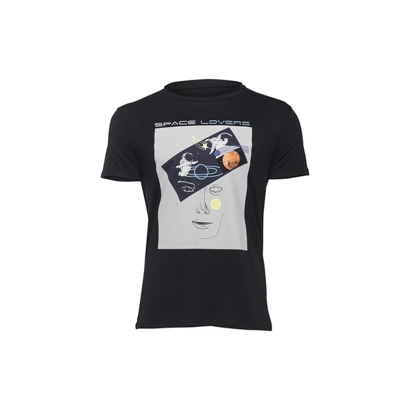 Biggdesign Faces Space Lovers Erkek T-Shirt - 1
