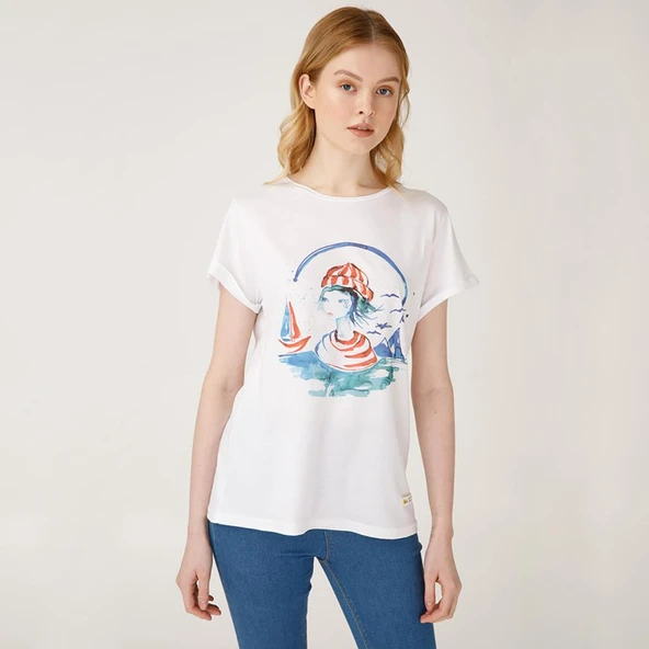 Anemoss Denizci Kız Kadın T-Shirt - 4
