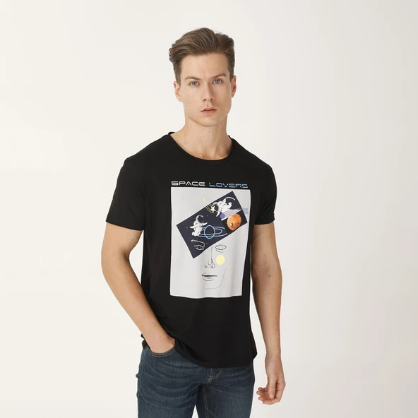 Biggdesign Faces Space Lovers Erkek T-Shirt - 5
