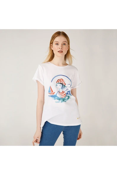 Anemoss Denizci Kız Kadın T-Shirt - Resim 12