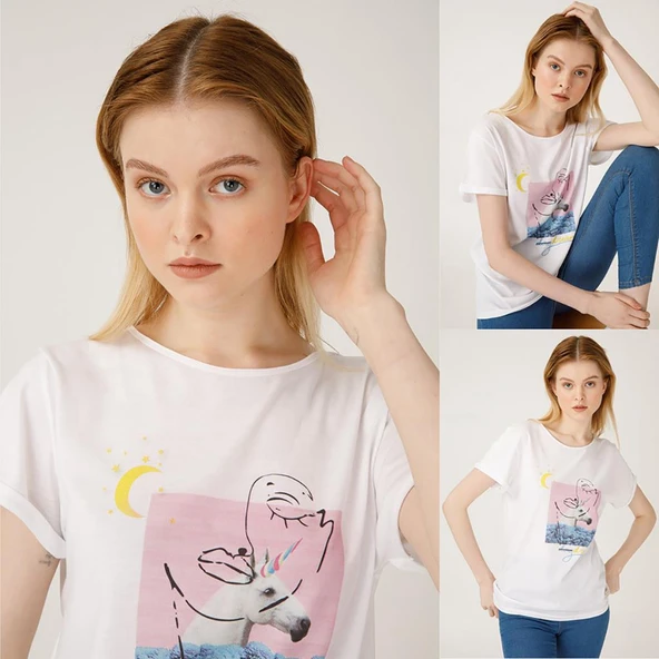 Biggdesign Faces Dreamer Kadın T-Shirt - 6