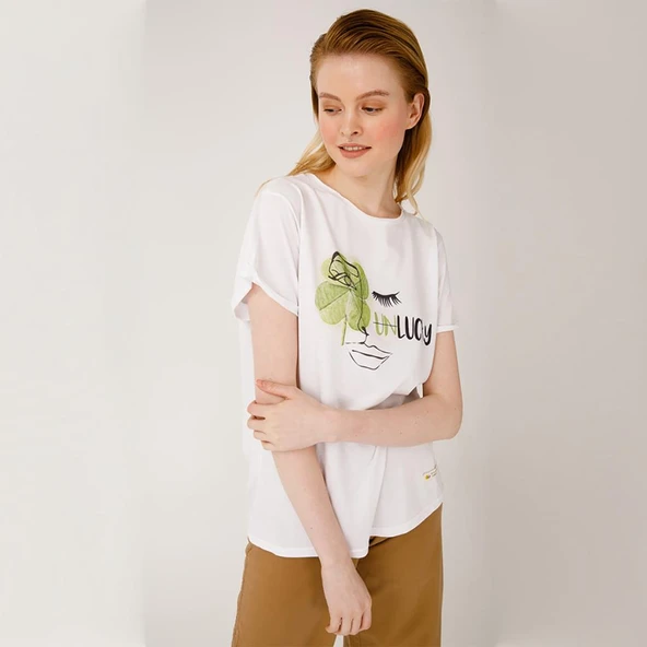 Biggdesign Faces Lucky Kadın T-Shirt - 5