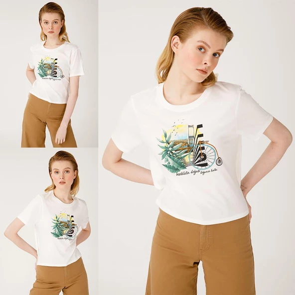 Biggdesign Nature Boğazda Bisiklet Kadın T-shirt - 7