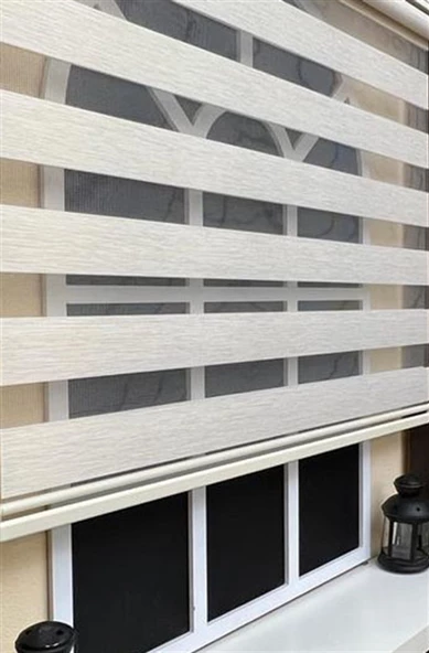 Zebra Stor Sert Plastik Kasalı Krem Perde STB 400V12-PD  Ekru 120 x 200