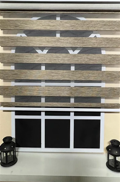 StorBurada Zebra Stor Sert Plastik Kasalı Kahverengi Perde STB 400V05-PD  Kahverengi 120 x 260 - Resim 2