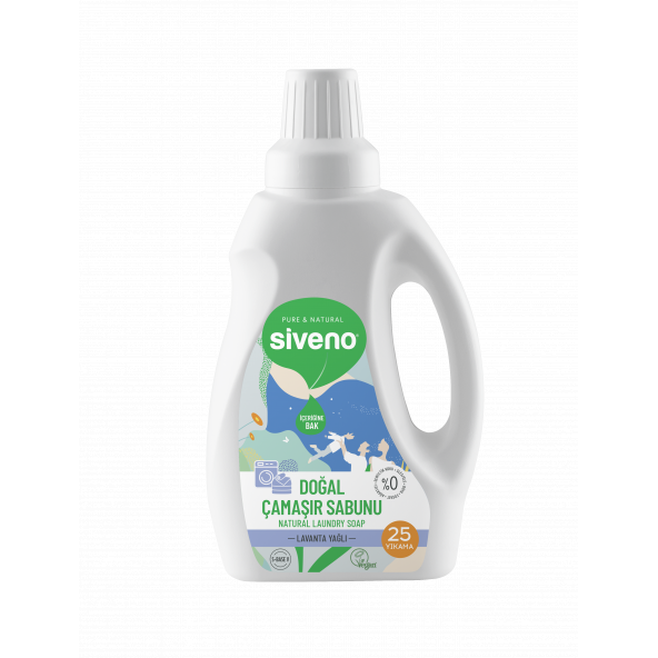 Siveno Doğal 750 ml 25 Yıkama Hassas Renkli ve Beyazlar İçin Çamaşır Sabunu