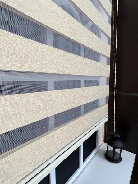 StorBurada Zebra Stor Sert Plastik Kasalı Sütlü Kahve Perde STB 400V03-PD  Kahverengi 200 x 200