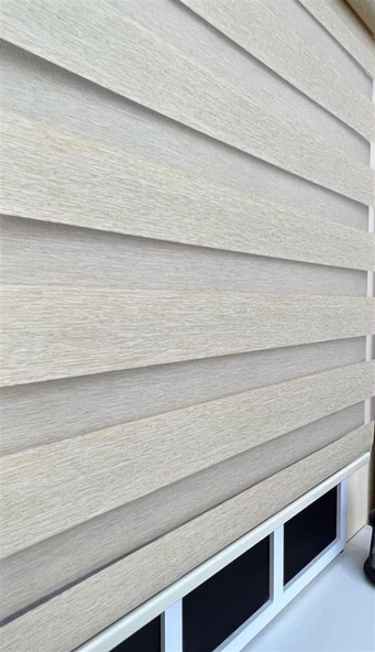 StorBurada Zebra Stor Sert Plastik Kasalı Sütlü Kahve Perde STB 400V03-PD  Kahverengi 200 x 260 - Resim 3