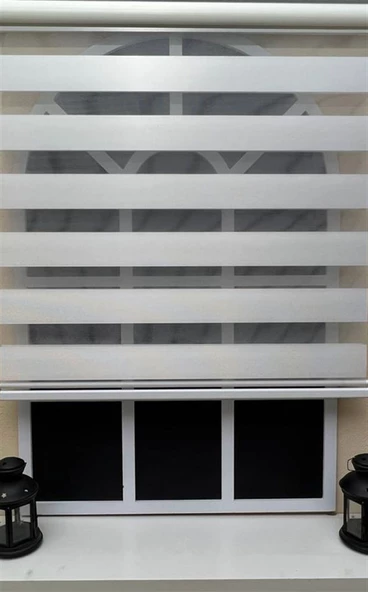 StorBurada Zebra Stor Sert Plastik Kasalı Beyaz Perde STB 400V01-PD  Beyaz 160 x 260 - Resim 2