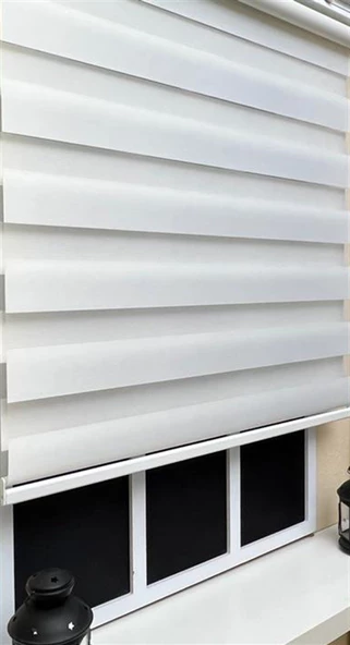 StorBurada Zebra Stor Sert Plastik Kasalı Beyaz Perde STB 400V01-PD  Beyaz 160 x 260 - Resim 3