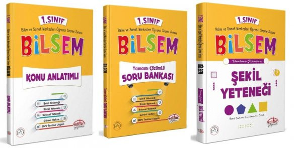 Editör Yayınevi 1. Sınıf Bilsem Konu Soru Şekil Set 3 Kitap 2023 - 2