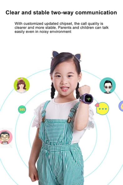 Torima Z6 Çocuk Konum Takipli Sim Kart Destekli Gps Özellikli Akıllı Saat Siyah(Btk Onaylı, Kapanmama Garantili) - Resim 3