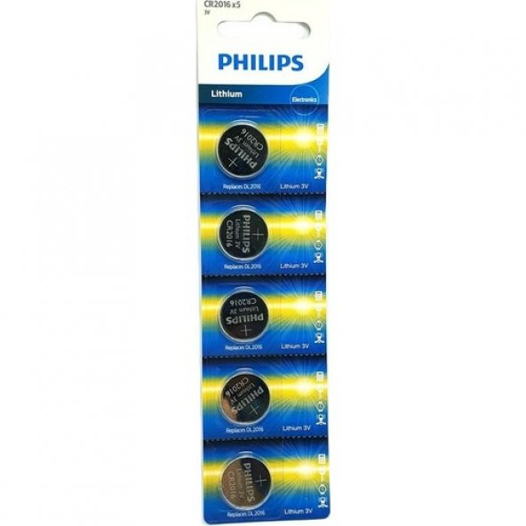 Philips CR2016 3V Lityum Düğme Pil 5li - 2