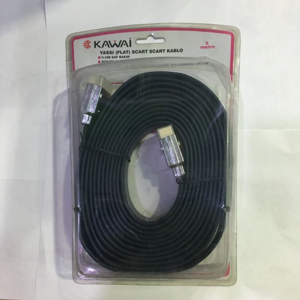 Kawai Yassı Flat Scart Scart Kablo 5 Metre
