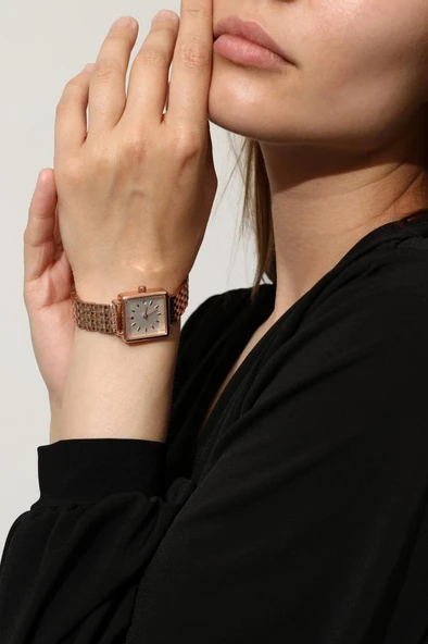 Minimal Kare Rose Kadın Kol Saati - Resim 3