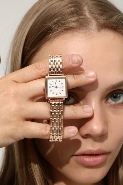 Minimal Kare Rose Kadın Kol Saati - Resim 10