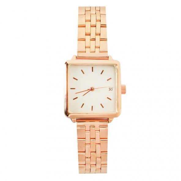 Fully Rose Gold Kare Kadın Kol Saati ürün görseli 1