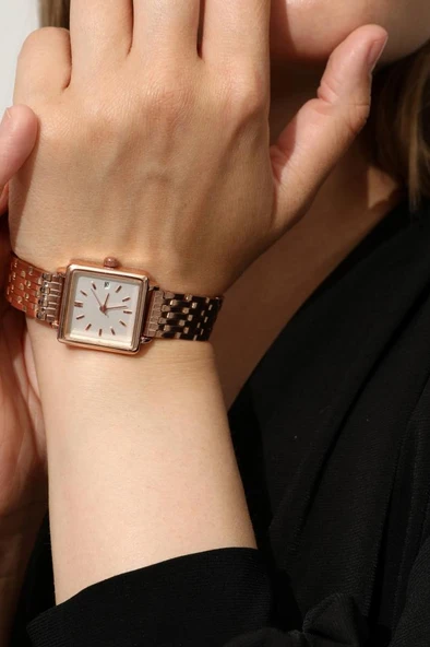 Minimal Kare Rose Kadın Kol Saati - Resim 8