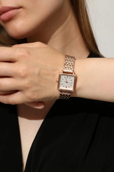 Minimal Kare Rose Kadın Kol Saati - Resim 6