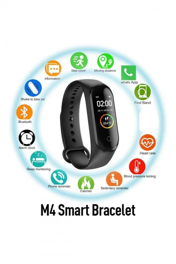 BOElektronik 2022 Üretim Siyah M4 Akıllı Bileklik En Yeni Versiyon