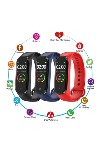 Everest M4 Watch Band Kalp Ritim Koşu Spor Uyku Takip Akıllı Bileklik Saat - 2