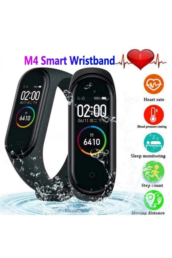 BOElektronik 2022 Üretim Siyah M4 Akıllı Bileklik En Yeni Versiyon - 2