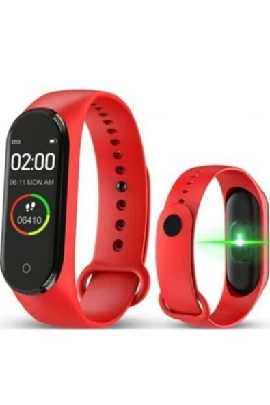 AbaTech Unisex Kırmızı M4 Akıllı Bileklik