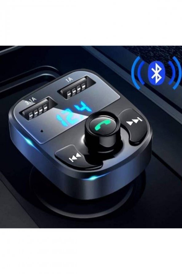 LİM-SA Car X8 Araç Fm Transmitter 5.0 Bluetooth Araç Kiti Usb Mp3 Sd Kart Çakmaklık Girişli Oto Müzik Çalar