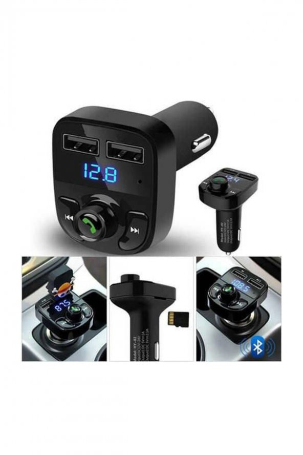 Siyah Bluetooth Fm Transmitter Car X8