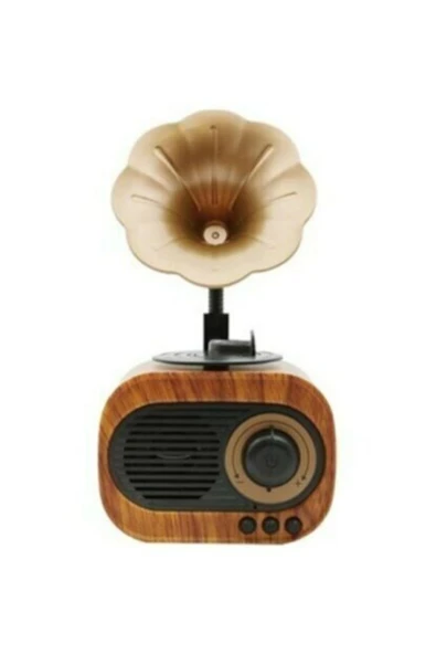 VİPONLİNE B5 Nostaljik Mini Gramafon Radyo Usb Aux Bluetooth Radyo Yüksek Ses Kalitesi - Resim 2