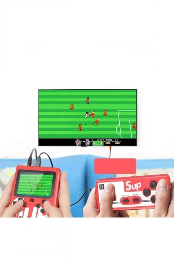 modalonga Kırmızı Sup Mini Atari 400 Oyunlu Gameboy Retro Taşınabilir 2 Oyunculu Oyun Konsolu - 2