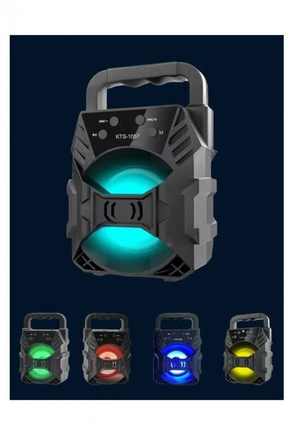 1057 Bluetooth Hoparlör Işıklı Yüksek Kalite Ses Bombası - 3