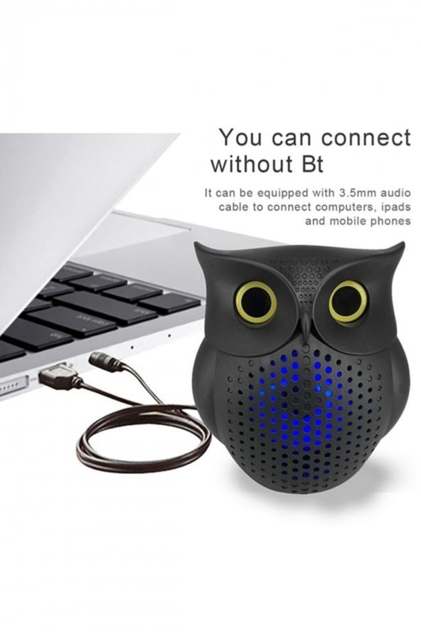 Mini Ses Bombası Baykuş Led Işıklı Taşınabilir Kablosuz Bluetooth Hoparlör - 3