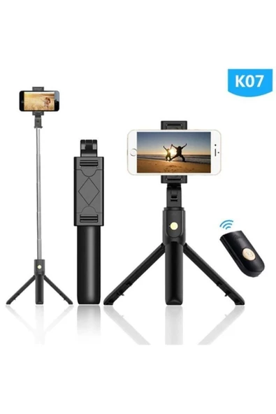 POLYGOLD Uzaktan Kumandalı Bluetooth Selfie Çubuğu - 3 Ayaklı 60 Cm Tripod Bxn07