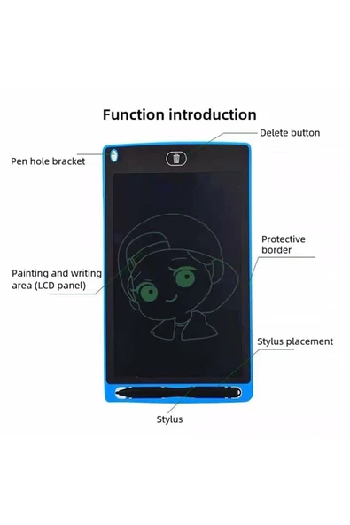 All Avcill Writing Tablet Lcd 8.5 Inç Dijital Kalemli Silinebilir Çizim Yazı Tahtası Grafik Eğitim Tableti - 5
