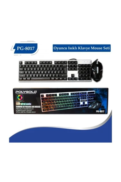 ALKILIÇ Işıklı Oyuncu Klavye Ve Mouse Seti Gaming Set Pg 8017 - 5