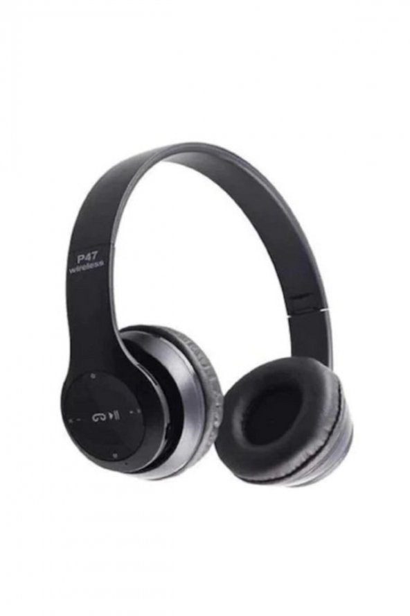 Bluetooth Kulaklık  Kablosuz Kulaklık Kulaküstü Kulaklık P47 Siyah