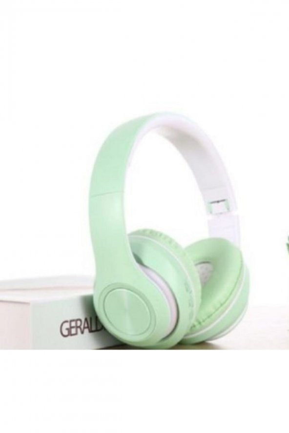 Kablosuz Mikrofonlu Stereo Macaron 5.0 Yeşil Bluetooth Kulaklık