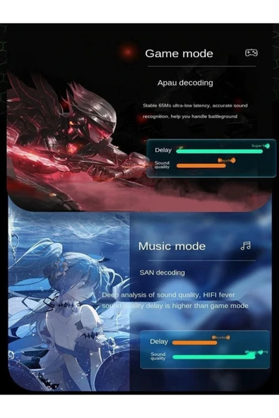 AbaTech Xiaomi Iphone Samsung Tüm Telefonlar Ile Uyumlu K55 Gaming Bluetooth Kulaklık Yeni Sürüm - 7