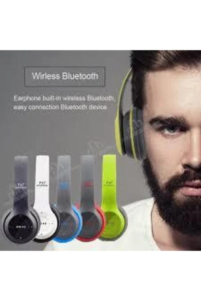 POLYGOLD Beyaz Renk Kafa Üstü Wireless Bluetooth Kablosuz Kulaklık Mp3 Extra Bass Fm Radyo - 4