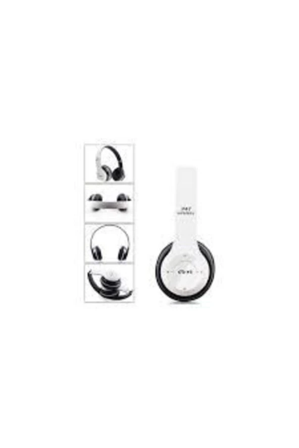 POLYGOLD Beyaz Renk Kafa Üstü Wireless Bluetooth Kablosuz Kulaklık Mp3 Extra Bass Fm Radyo - 2