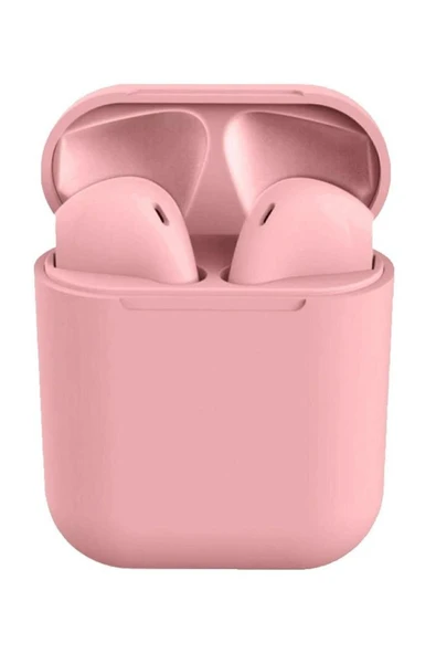 DRN ÜRETİM Pembe I12 Tws Ios Android Uyumlu Hd Ses Kalitesi Universal Bluetooth Kulaklık 0945347310224 - 1
