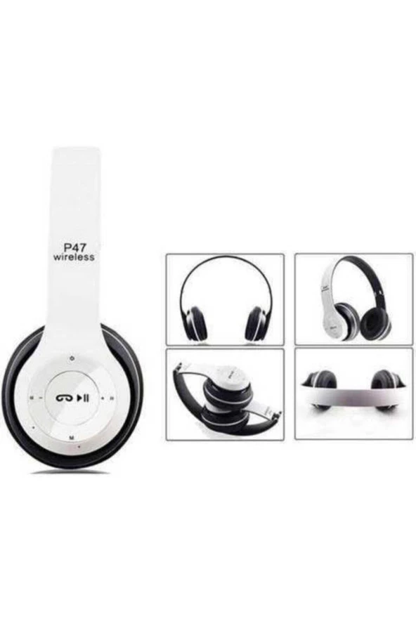 Ghazal Beyaz P47 Wıreless 5.0+edr Bluetooth Kablosuz Mp3 Çalar Kulaklık