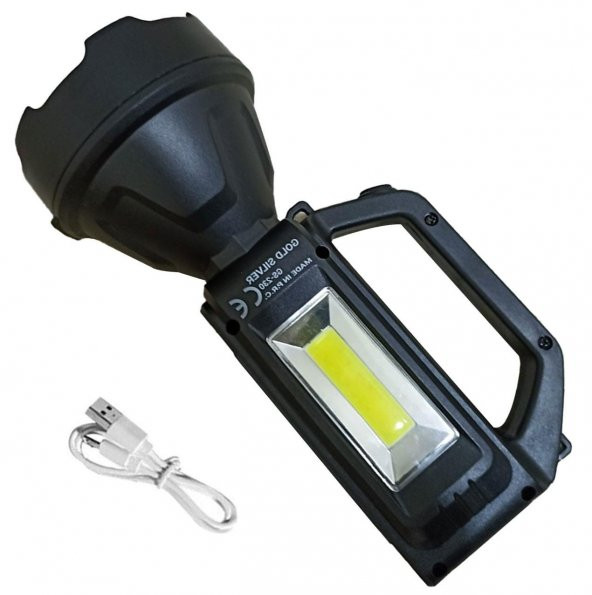 GS230 Şarjlı USB Led El Feneri Kamp Spor Lambası 7 W - Resim 2
