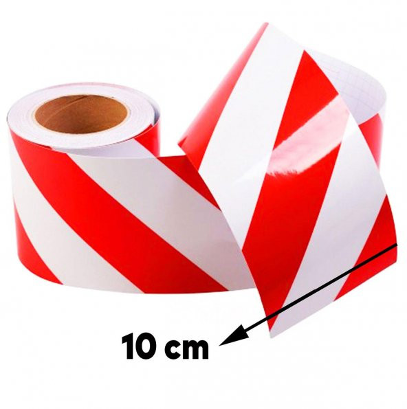 Reflektörlü Fosforlu Şerit Bant 10 cm 1 Metre İkaz Bandı - 2