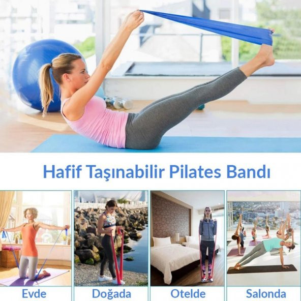 Telvesse Pilates Bandı Yoga Egzersiz Esneme Spor Bandı Sarı - 4