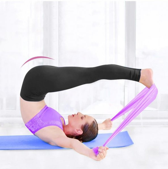 Telvesse Pilates Bandı Yoga Egzersiz Esneme Spor Bandı Sarı - 6
