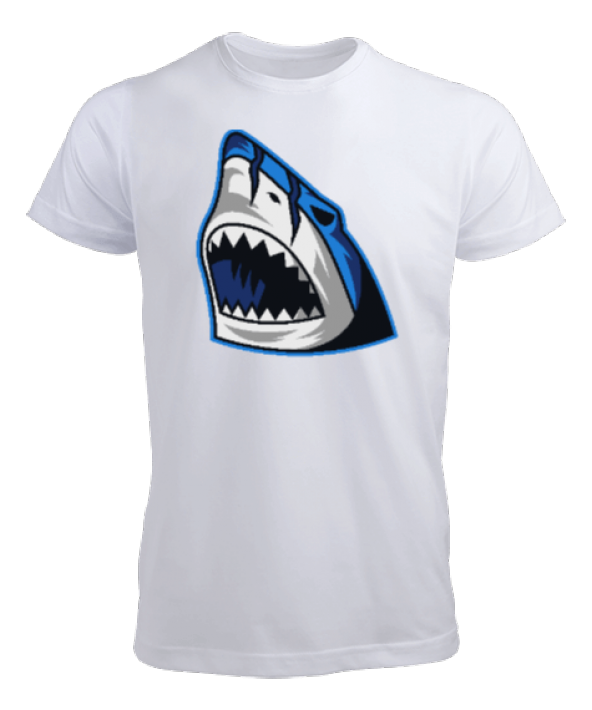 Vahşi saldırıgan sudan çıkan dişli köpek balığı Erkek Tişört