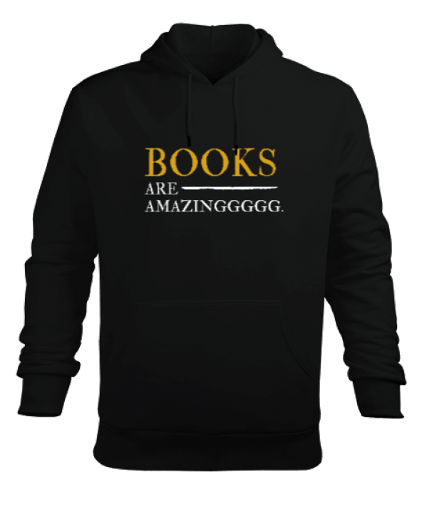 Kitap severler kitaplar harikadır  Erkek Kapüşonlu Hoodie Sweatshirt